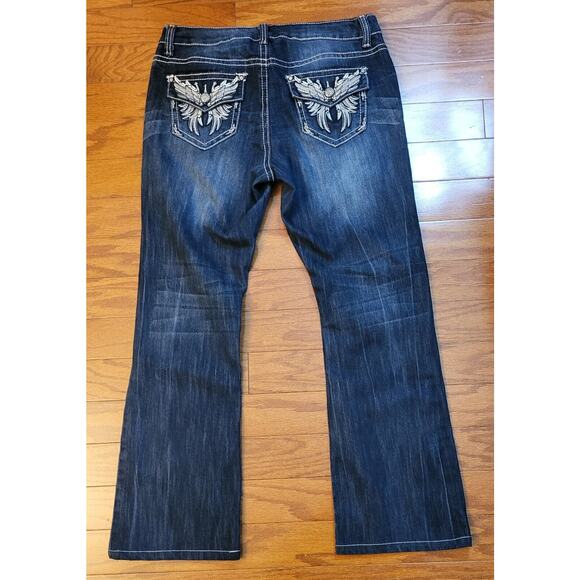 ND Weekend Cropped Jeans Embellished Fleur de Lis Pocket Women's 10 (32x29.5L) - Picture 3 of 14